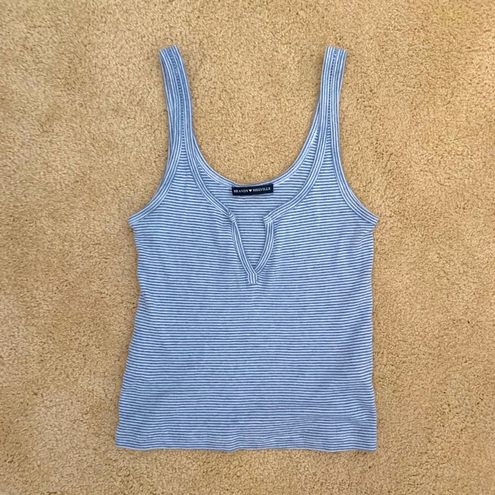 Brandy Melville richie blue stripped tank